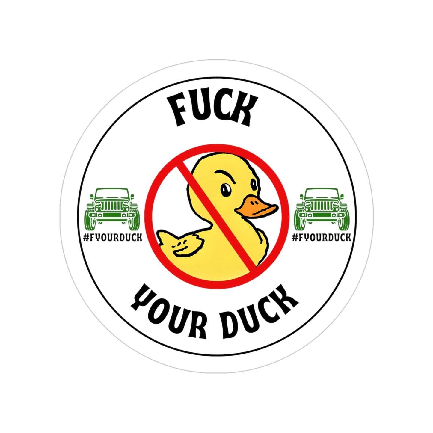 Anti-Rubber Duckie Sticker, Round, 1pcs