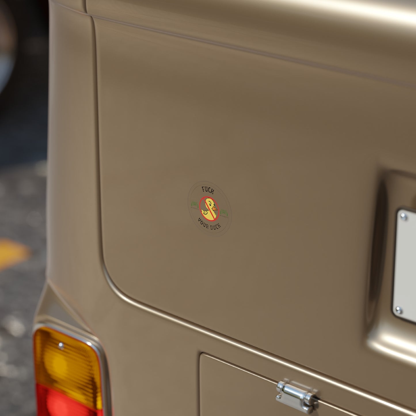 Anti-Rubber Duckie Sticker, Round, 1pcs