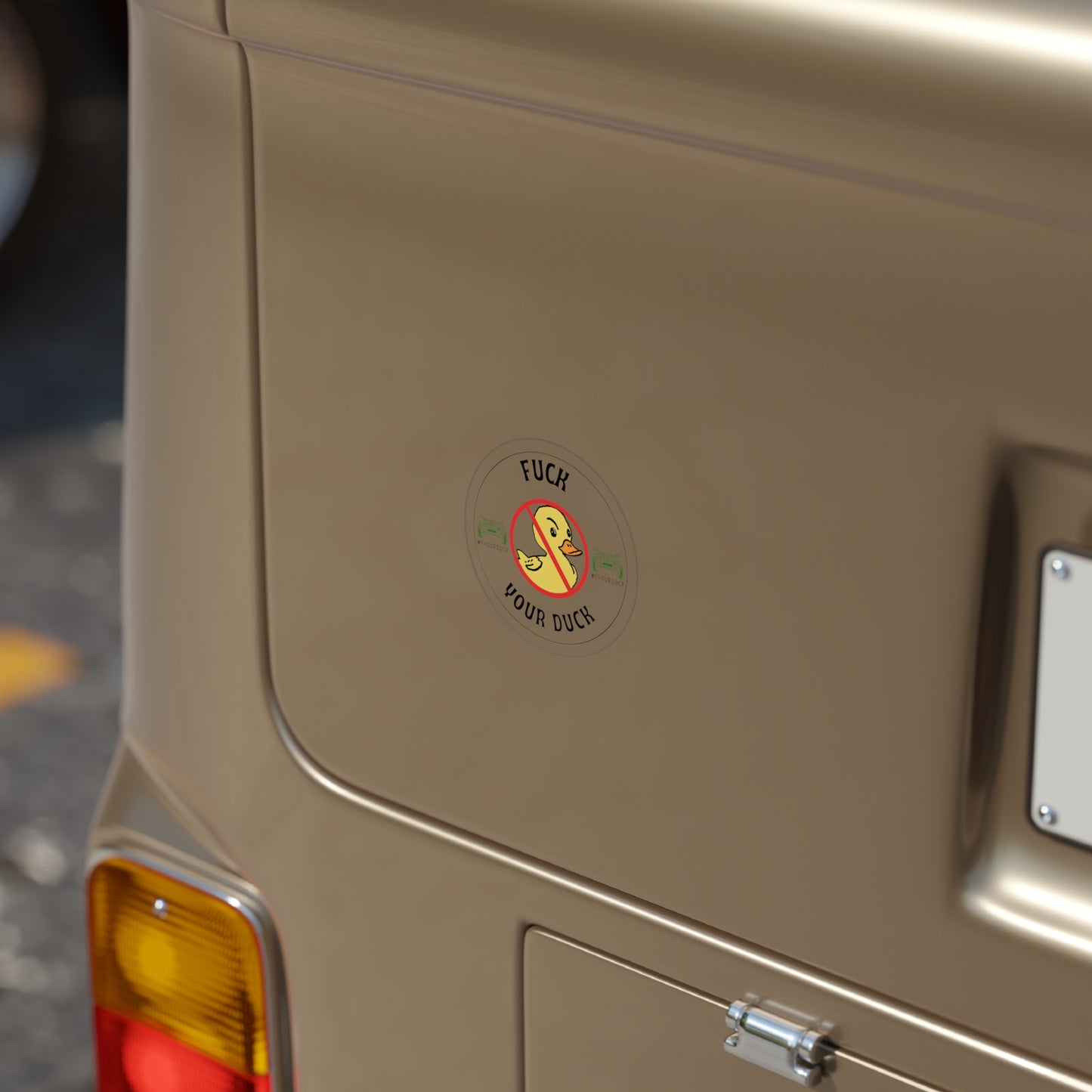 Anti-Rubber Duckie Sticker, Round, 1pcs