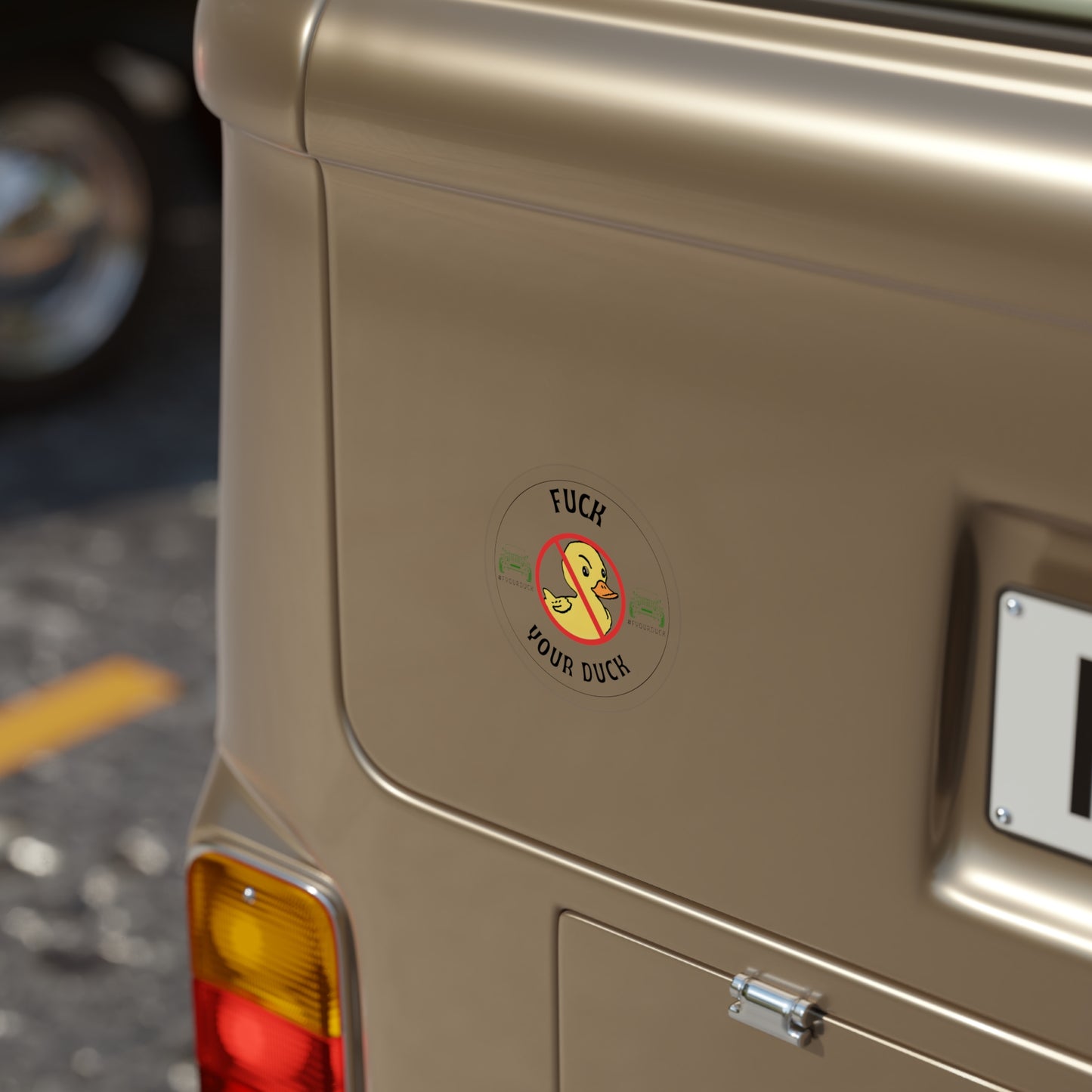 Anti-Rubber Duckie Sticker, Round, 1pcs